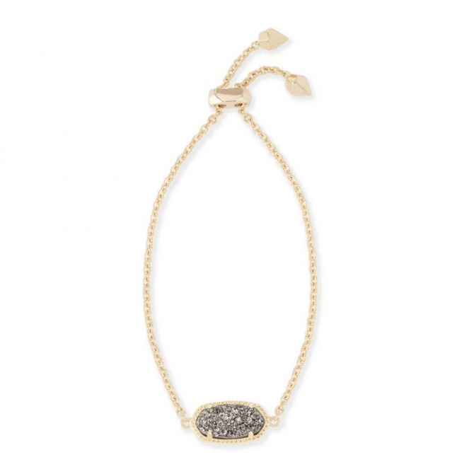 Kendra Scott Elaina Gold Tone Platinum Drusy Bracelet