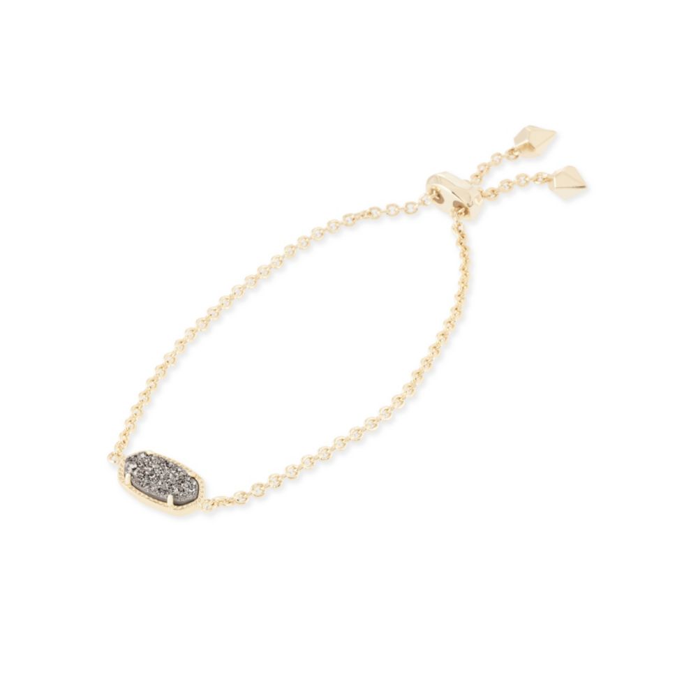 Kendra Scott Elaina Gold Tone Platinum Drusy Bracelet
