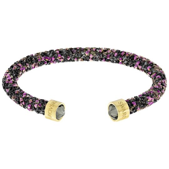 Swarovski Crystaldust Golden Black & Pink Crystal Cuff Bracelet, Medium