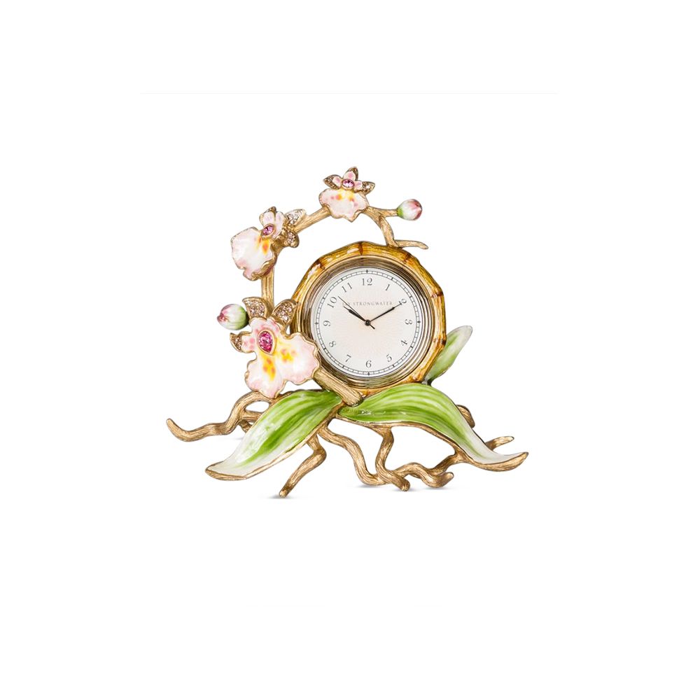 Jay Strongwater Tara Orchid Clock, Flora