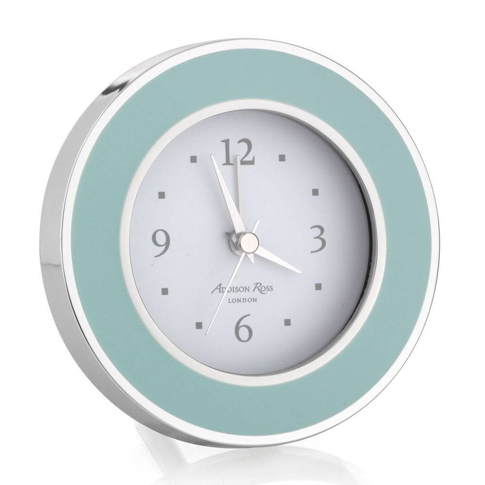 Addison Ross Light Blue & Silver Alarm Clock FR5505 Borsheims