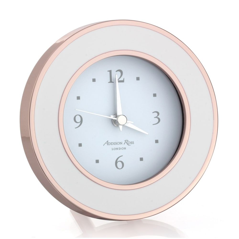 Addison Ross Rose Gold & White Enamel Alarm Clock FR5550 Borsheims