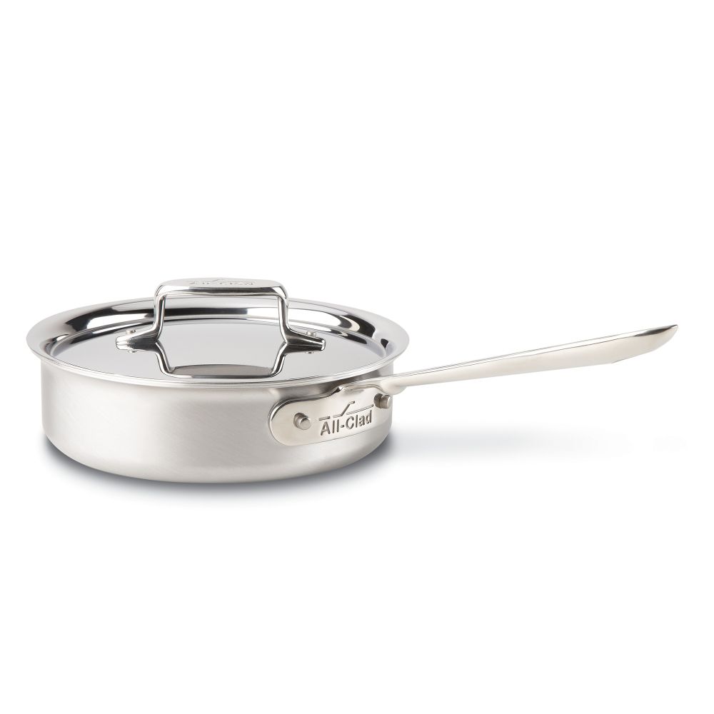 All-Clad Brushed Stainless Saute Pan with Lid, 2 qt