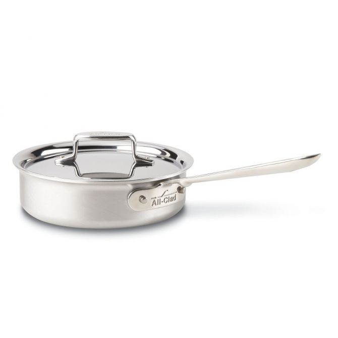 All-Clad Brushed Stainless Saute Pan with Lid, 2 qt