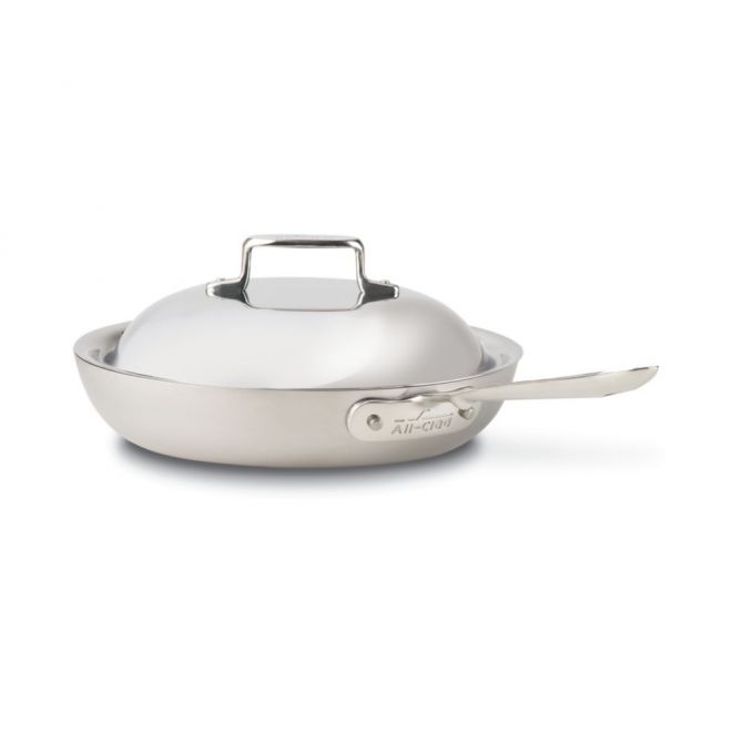 All-Clad Brushed Stainless D5 French Skillet with Lid, 11"