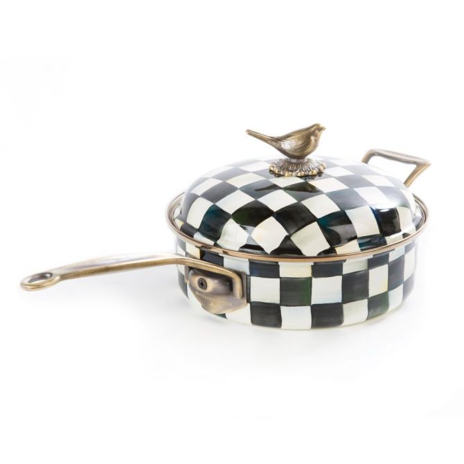 Mackenzie-Childs Courtly Check Sauce Pan 3 qt