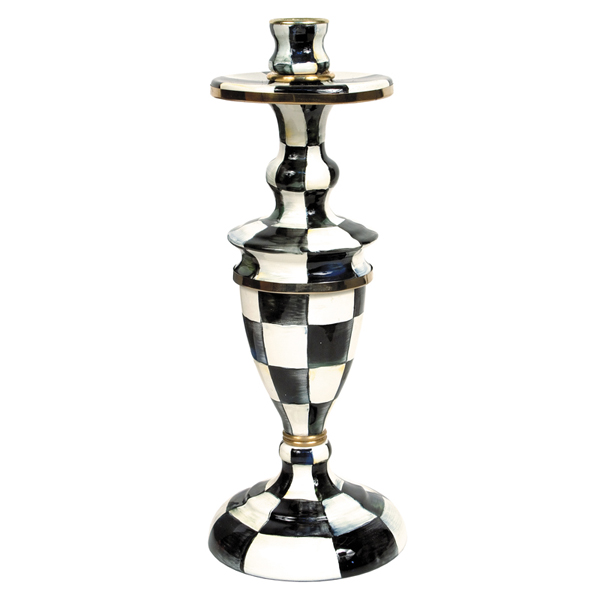 MacKenzie-Childs Courtly Check Medium Enamel Candlestick