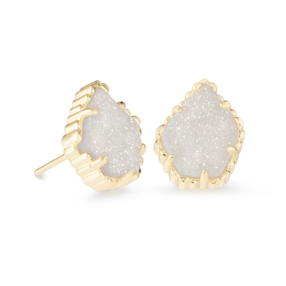 Kendra Scott Tessa Gold Tone Iridescent Drusy Stud Earrings