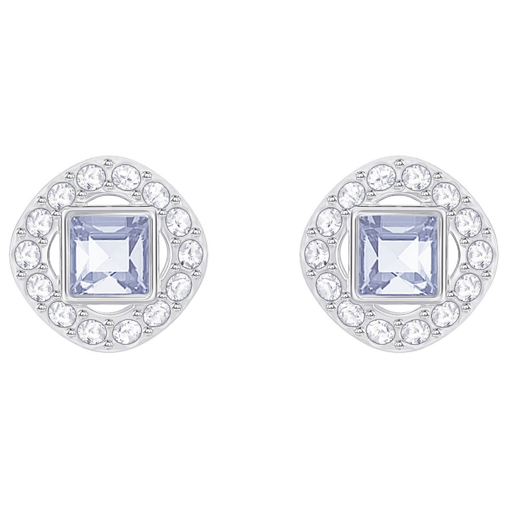 Swarovski Angelic Square Pierced Earrings, Blue