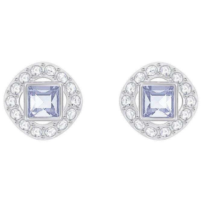 Swarovski Angelic Square Pierced Earrings, Blue