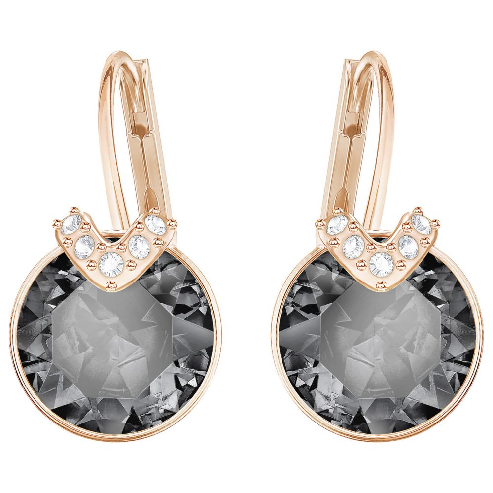 Swarovski Bella Rose Tone Grey Crystal Pierced Earrings, Small