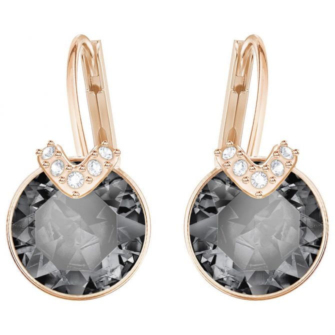 Swarovski Bella Rose Tone Grey Crystal Pierced Earrings, Small