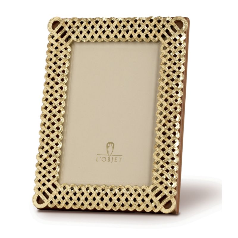 L'Objet Gold Plated Braid Frame, 2x3