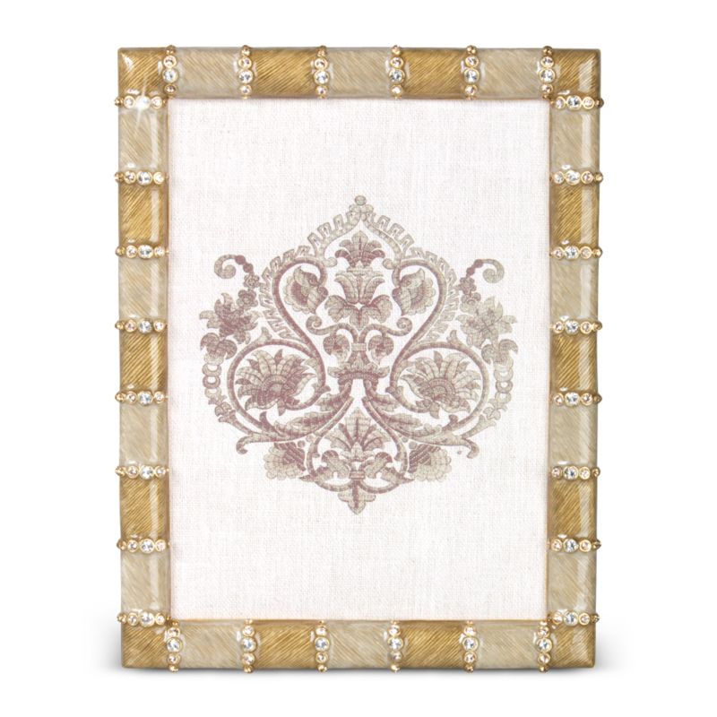 Jay Strongwater Golden Pierce Striped Frame, 5x7