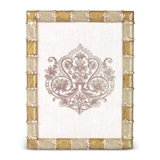 Jay Strongwater Golden Pierce Striped Frame, 5x7