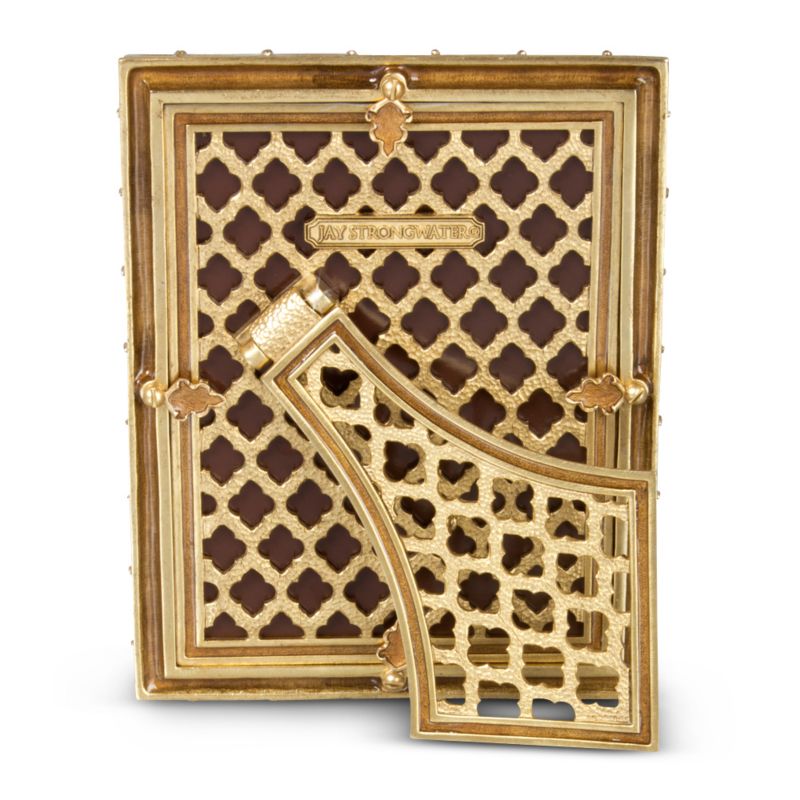 Jay Strongwater Golden Pierce Striped Frame, 5x7