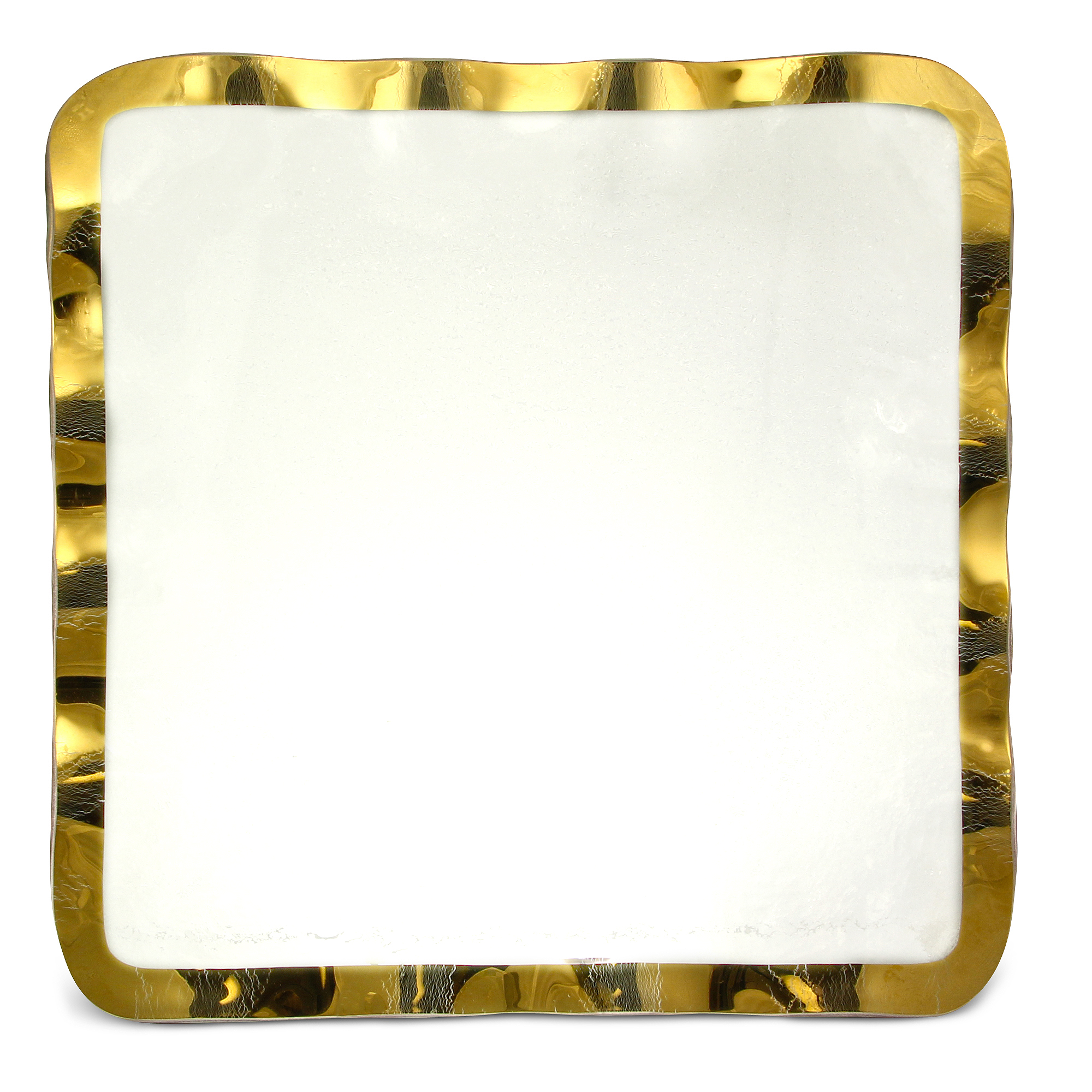 Annieglass Ruffle Gold Square Tray, 15