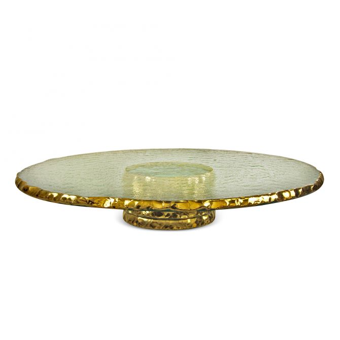 Annieglass Edgey Gold Pedestal Stand, 13"
