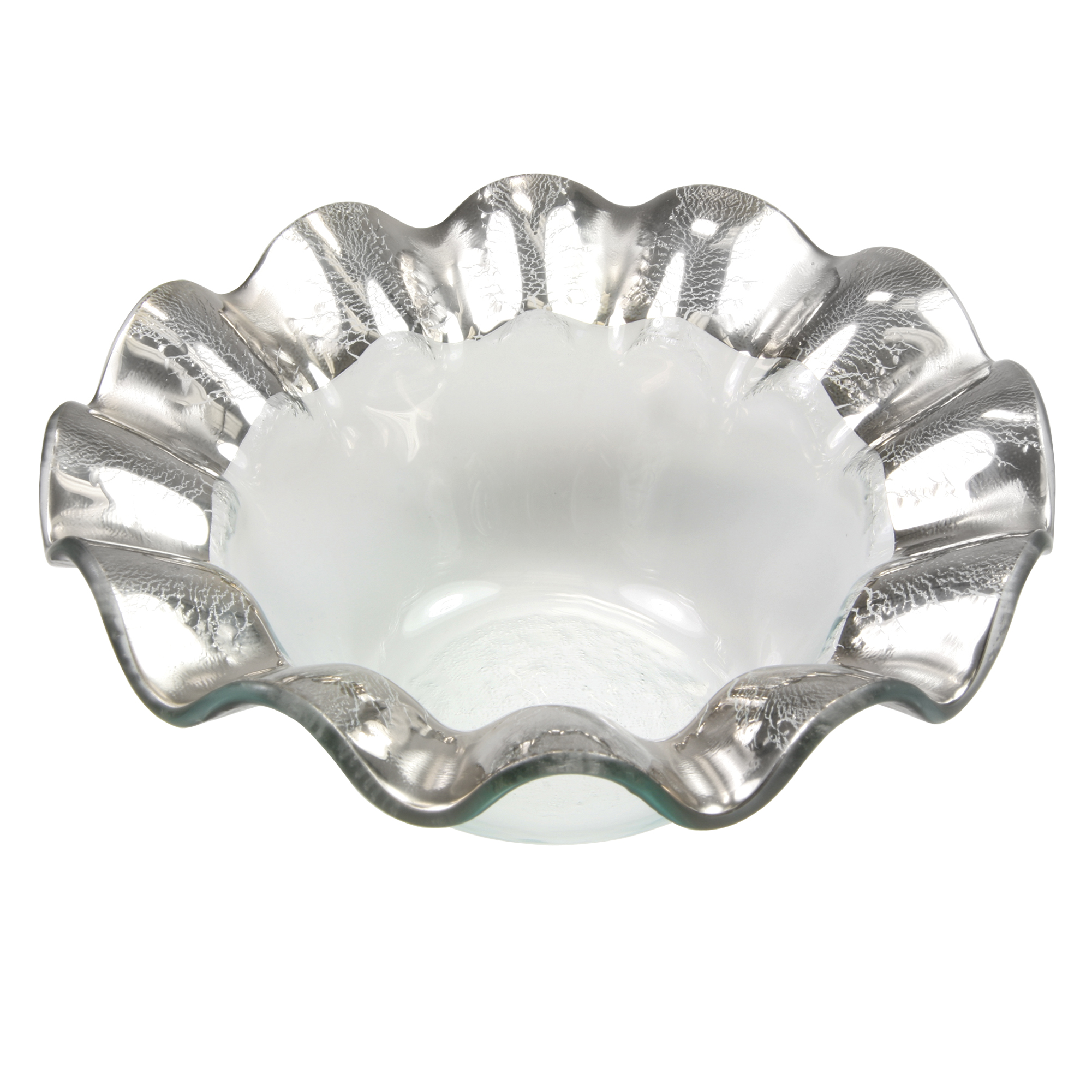 Annieglass Ruffle Platinum Wine Coaster