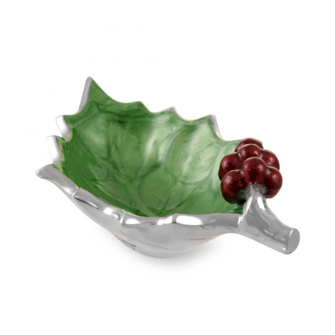 Julia Knight Holly Sprig 6.5" Bowl with Red Berries, Mojito