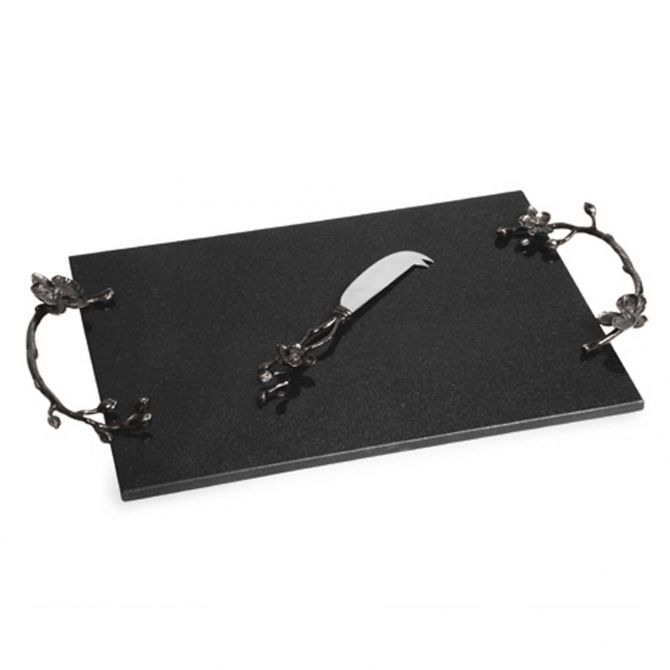 Michael Aram Black Orchid Cheese Board and Knife