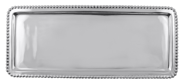 Mariposa Beaded Rectangular Tray, 13.75"