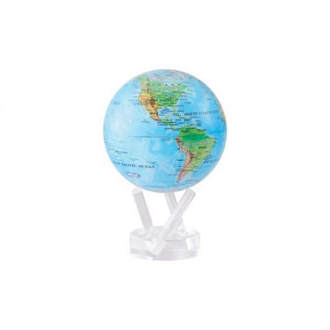 Mova Blue Globe with Relief Map with Acrylic Base, 6"