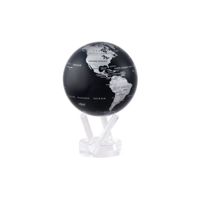Mova  Silver & Black Metallic Globe, 4.5"