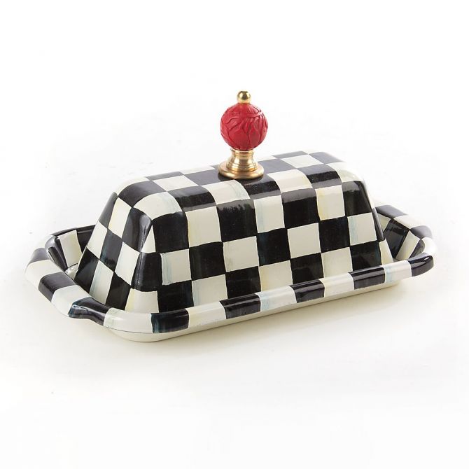 MacKenzie-Childs Courtly Check Enamel Butter Box