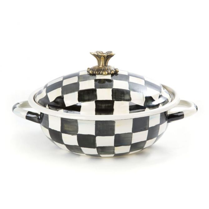 Mackenzie-Childs Courtly Check Enamel Casserole Dish, Medium