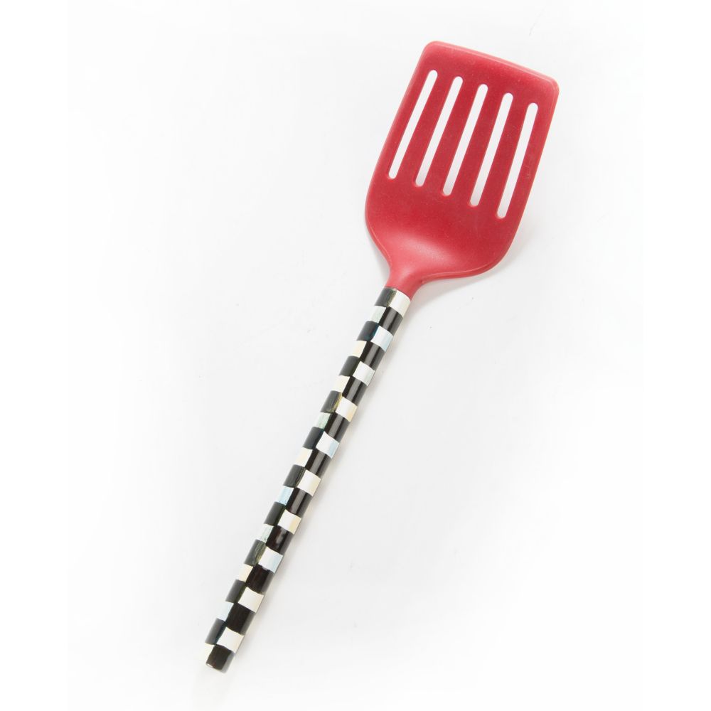 Mackenzie-Childs Red Courtly Check Slotted Turner