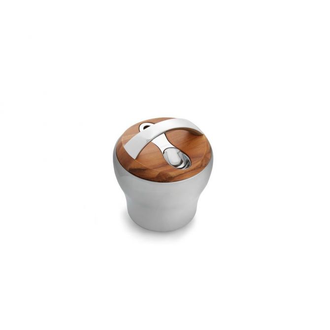 Nambe Bulbo Tea Canister With Scoop