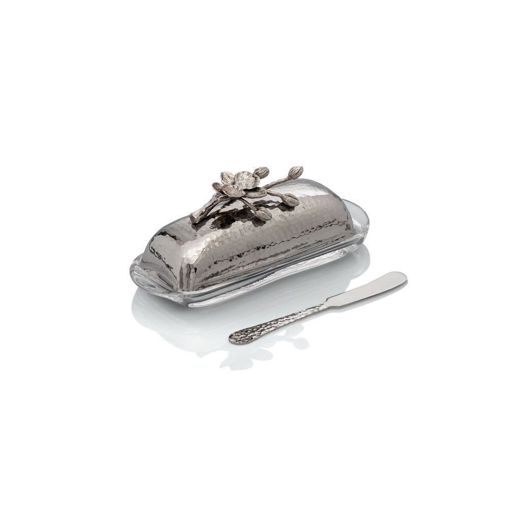 Michael Aram White Orchid Butter Dish with Knife