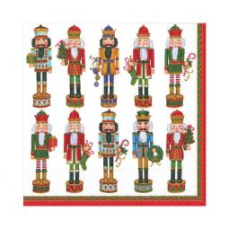 Caspari Nutcracker Parade Paper Luncheon Napkins, White Caspari Nutcracker Parade Paper Luncheon Napkins, White