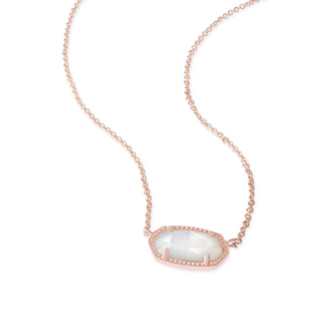 Kendra Scott Elisa Rose Tone Ivory Mother of Pearl Necklace, 15"