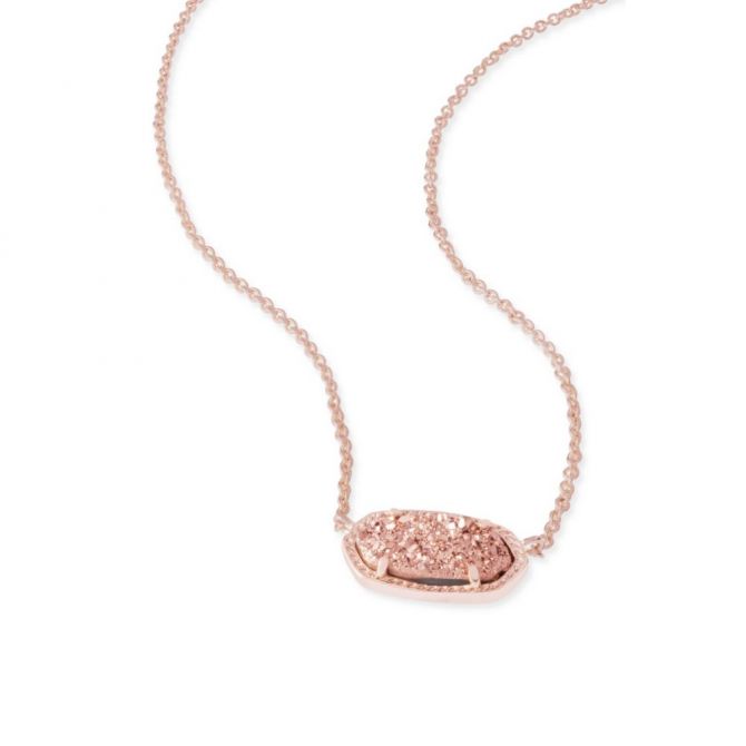 Nola Rose Gold Pendant Necklace in Rose Gold Drusy