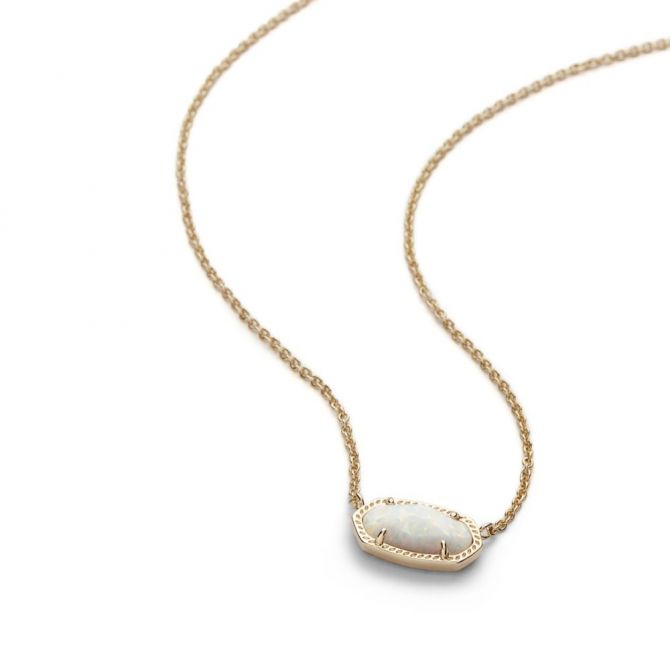 Kendra Scott Davie 18k 18kt Gold Vermeil Pendant Necklace White Opal NEW  NWT | eBay