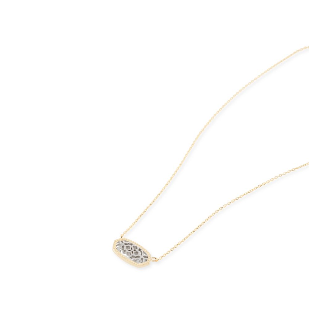 Kendra Scott Elisa Gold Tone and Rhodium Filigree Mix Necklace
