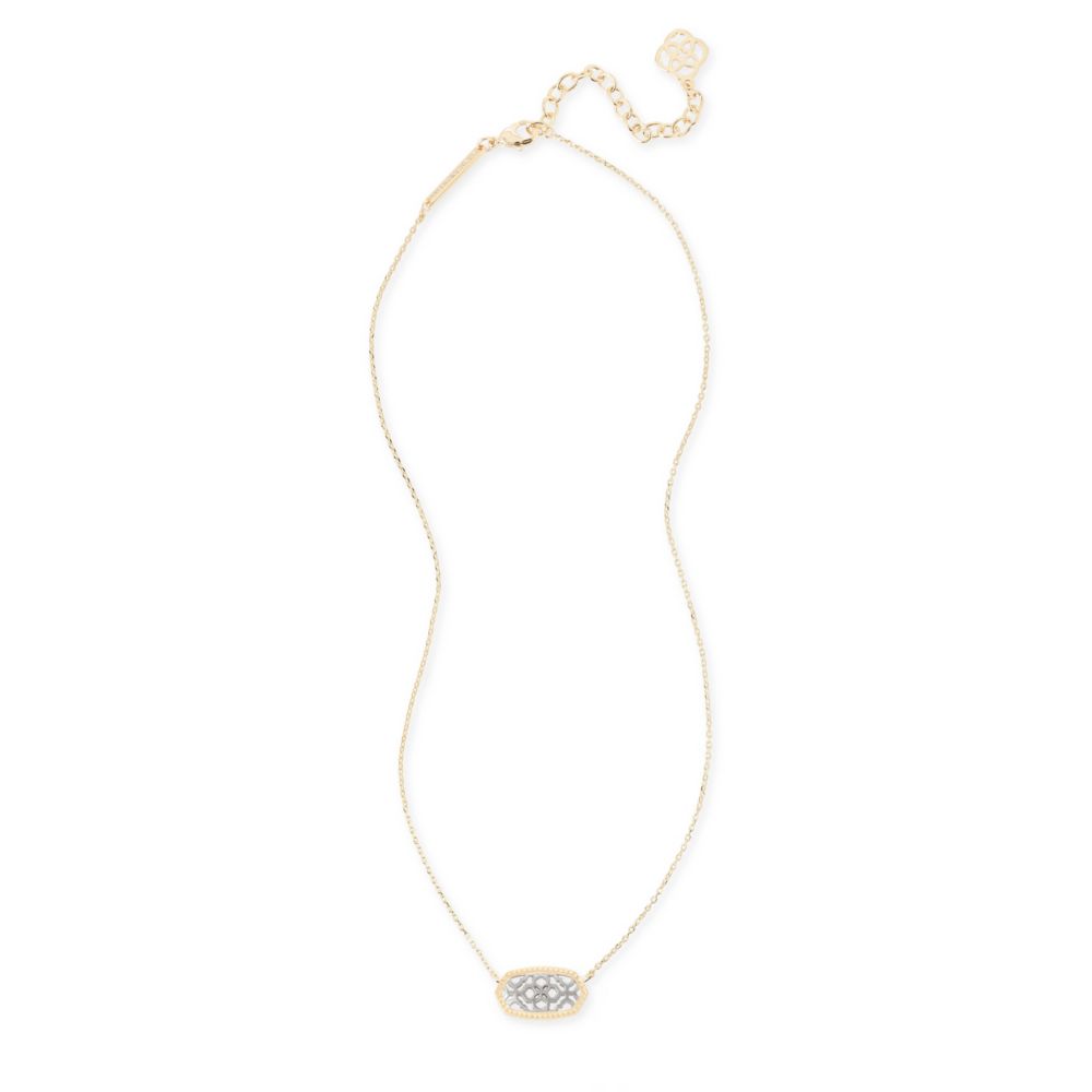 Kendra Scott Elisa Gold Tone and Rhodium Filigree Mix Necklace