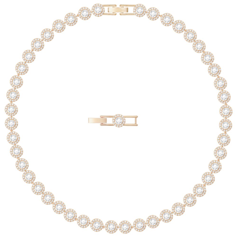 Swarovski Angelic Rose Tone White Crystal All Around Necklace
