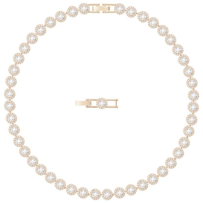 Swarovski Angelic Rose Tone White Crystal All Around Necklace