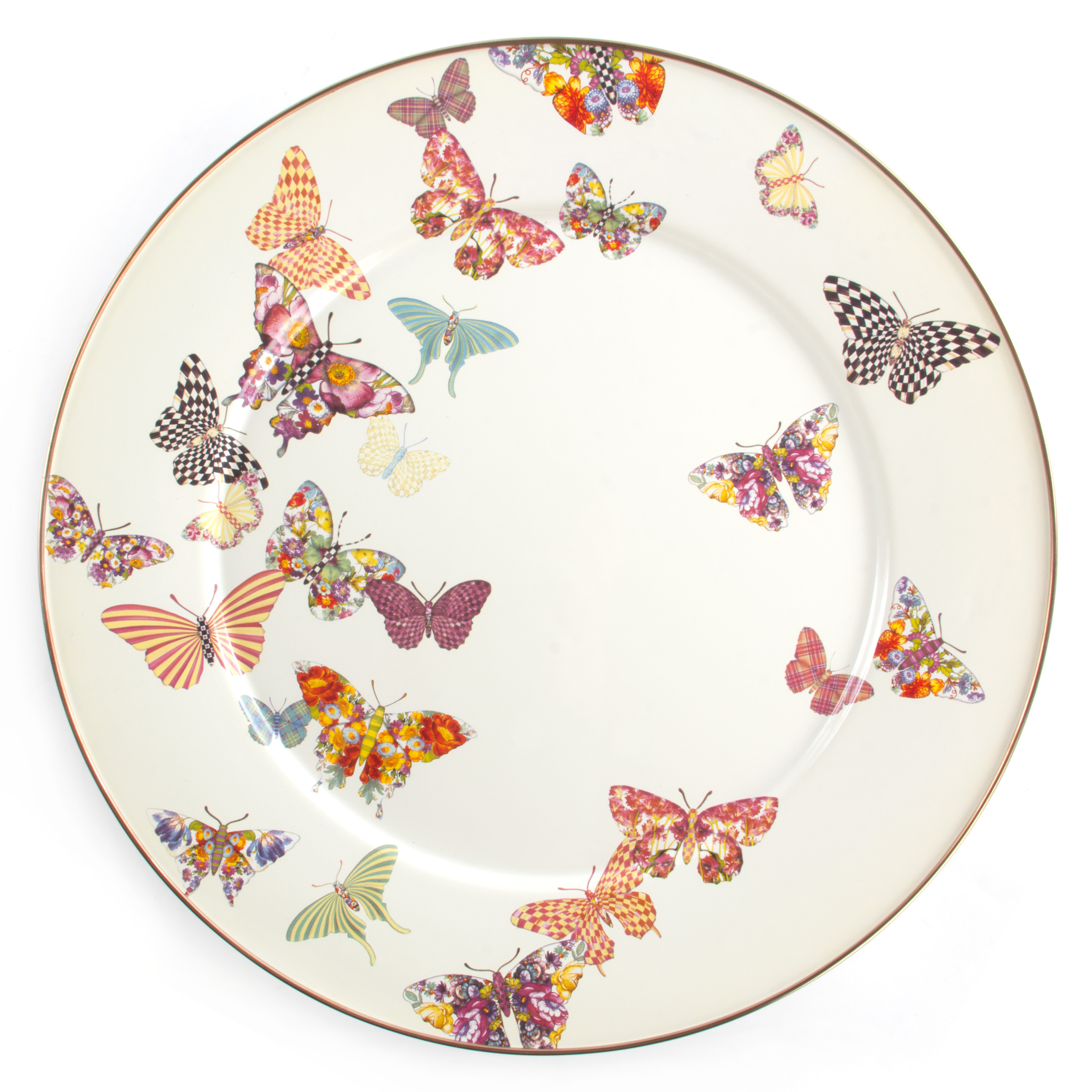 MacKenzieChilds Butterfly Garden White Serving Platter Borsheims