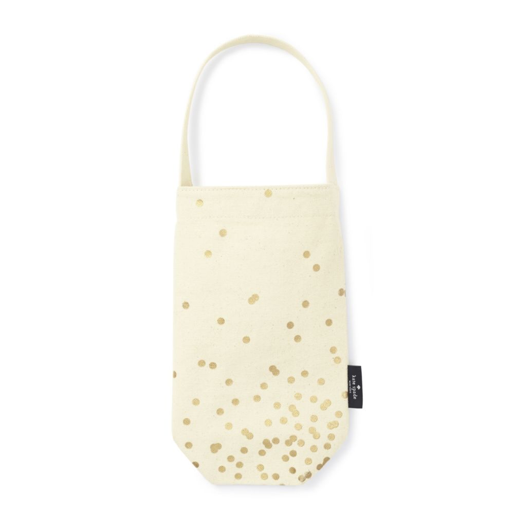 Kate Spade Gold Confetti Dots Wine Tote Borsheims