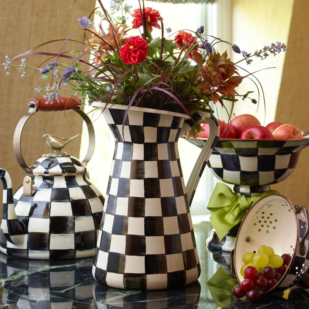 MacKenzie-Childs Courtly Check Enamel Practical Pitcher