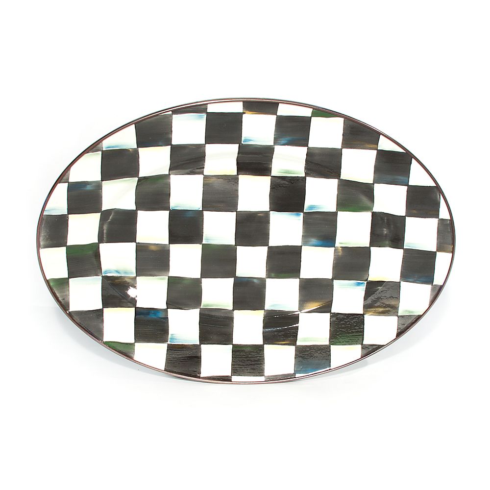 MacKenzie-Childs Courtly Check Enamel Oval Platter, Small