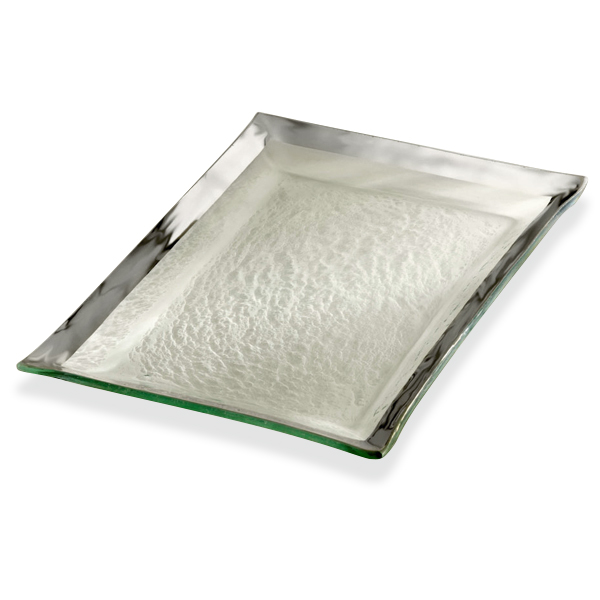 Annieglass Roman Antique Platinum Martini Tray