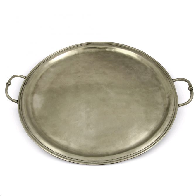 Match Pewter Round Tray with Handles
