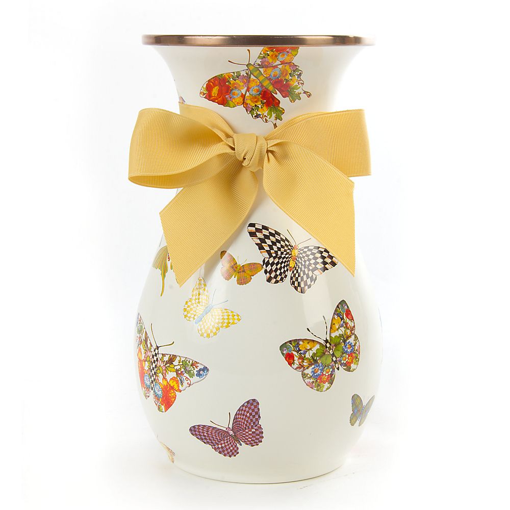 MacKenzieChilds Butterfly Garden White Vase, Tall Borsheims