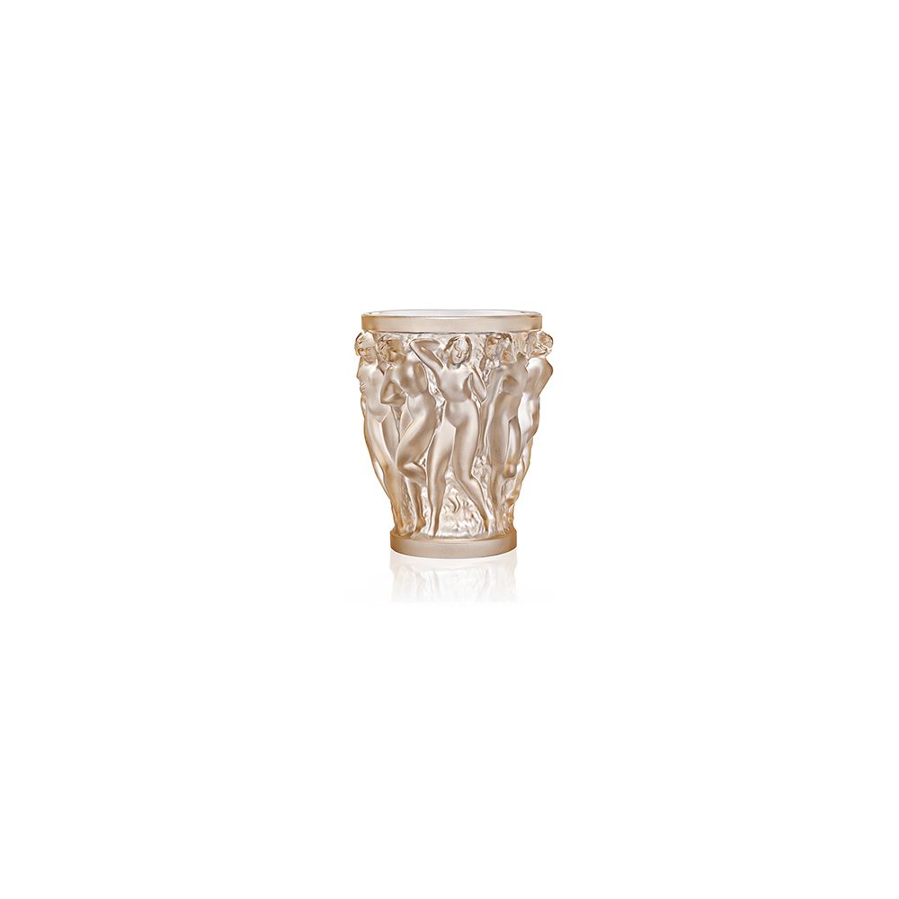 Lalique Bacchantes Small Gold Lustre Vase