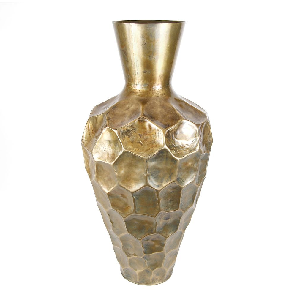 Kalalou Brass Hammered Metal Vase, Tall NSHA1023 Borsheims